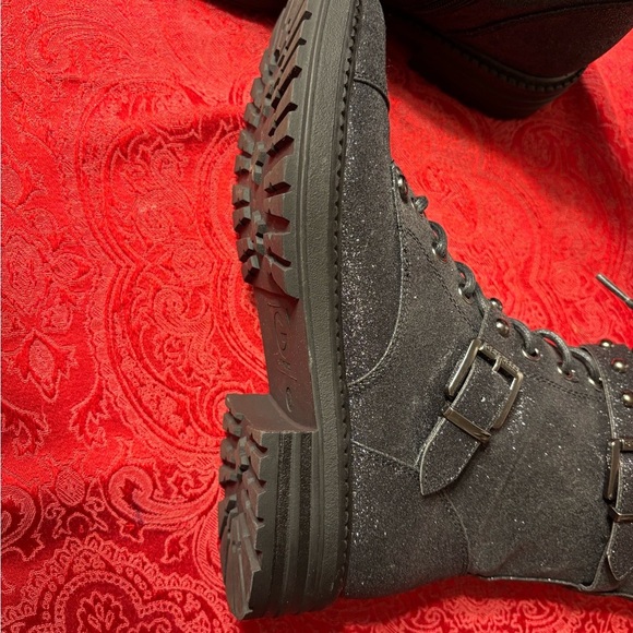 Guess Glittery Silver Combat Boots - Picture 7 of 8